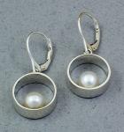 Jeff McKenzie - GemDrops - Leverback Large Hoop Earrings - Pearl in Sterling Silver