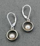Jeff McKenzie - GemDrops - Leverback Small Hoop Earrings - Pearl in Sterling Silver Hoop