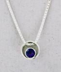 Jeff McKenzie - GemDrops - Small Hoop Neclace - Amethyst in Sterling Silver Hoop