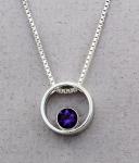 Jeff McKenzie - GemDrops - Large Hoop Necklace - Amethyst in Sterling Silver Hoop