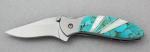 Santa Fe Stoneworks - JS65 Kershaw Chive - Turquoise and Mother of Pearl