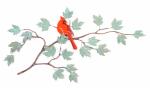 Bovano - W4464Pat - Cardinal on a Patina Branch