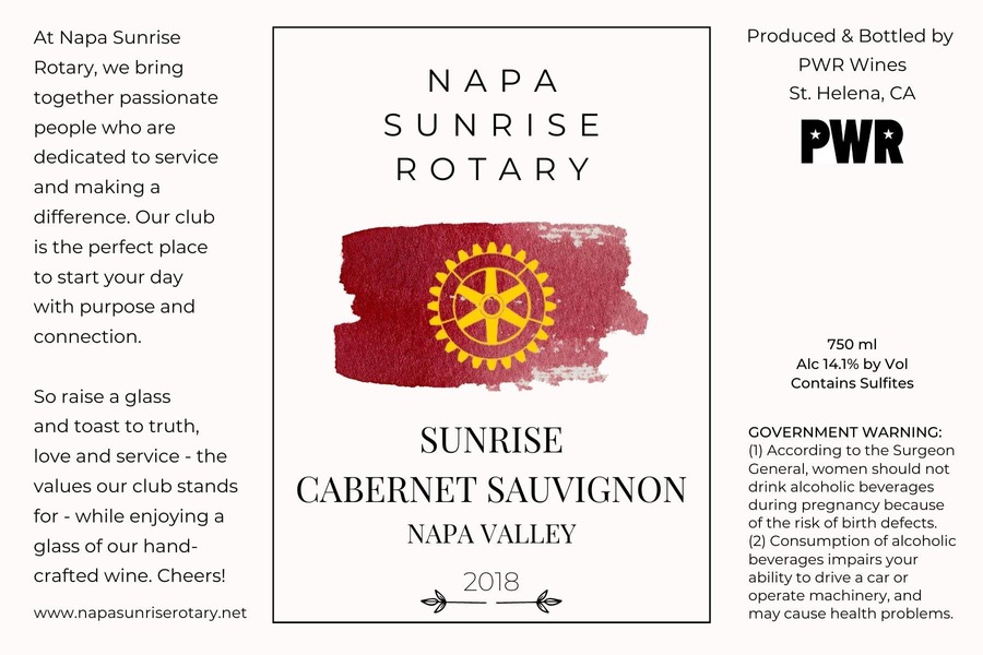 2018 Napa Sunrise Rotary Cabernet Sauvignon