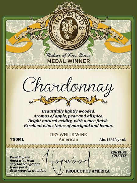 2021 Chardonnay- Dry and Lightly Oaked
