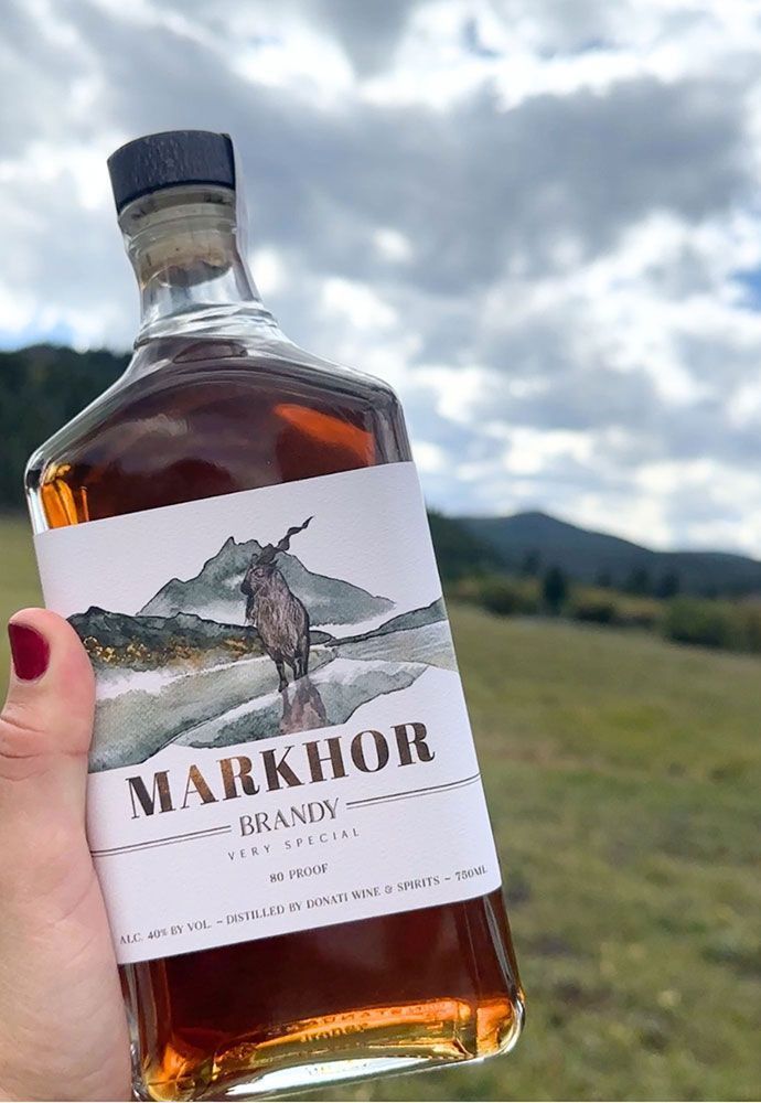 bottle of Markhor brandy