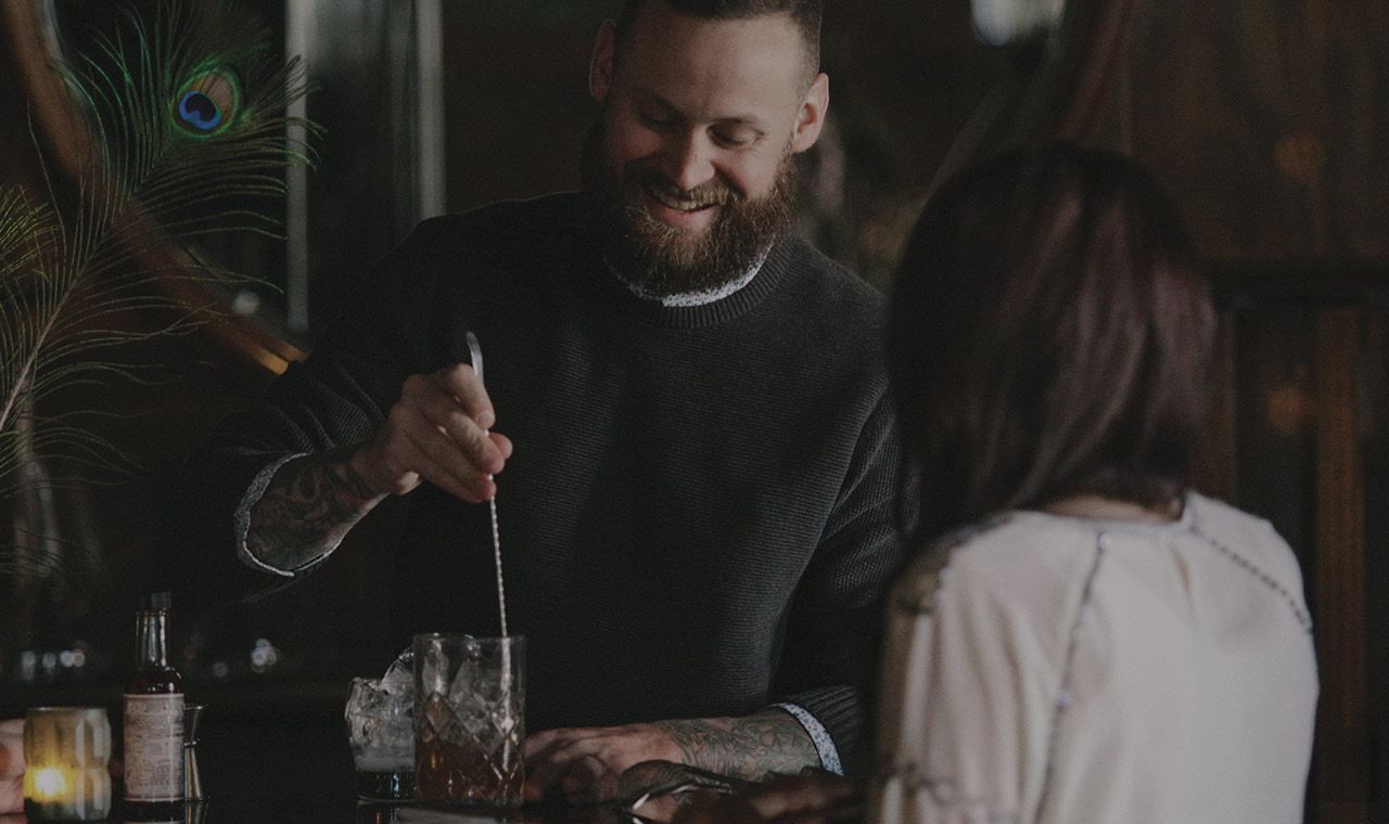 bartender making cocktail