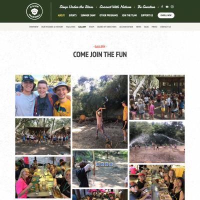 Camp Natoma website screenshot