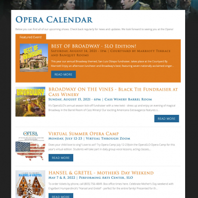 Opera San Luis Obispo website screenshot