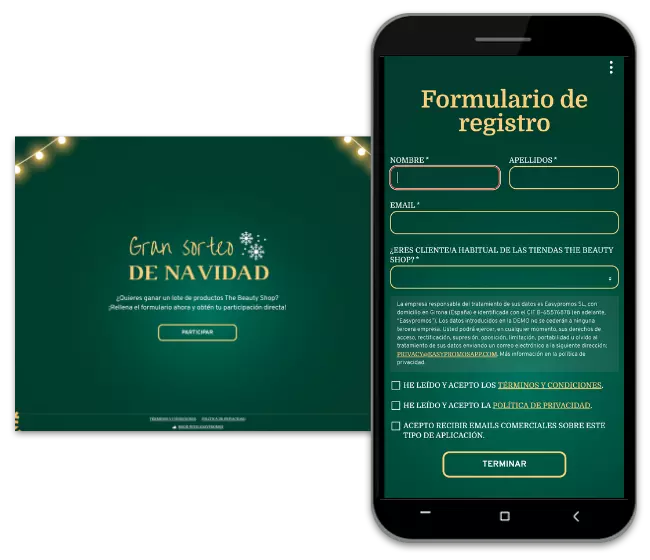 Sorteo con registro de Navidad