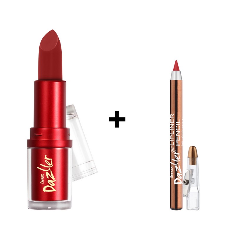 Eyetex Dazller Lipstick Matte M141 4gm With Free Inside Eyetex Dazller Lip liner Pencil
Eyetex Dazller Lipstick Matte M141 4gm With Free Inside Eyetex Dazller Lip liner Pencil