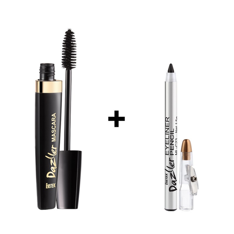 Eyetex Dazller Black Mascara with Free Inside Eyetex Dazller Eyeliner Pencil
Eyetex Dazller Black Mascara with Free Inside Eyetex Dazller Eyeliner Pencil