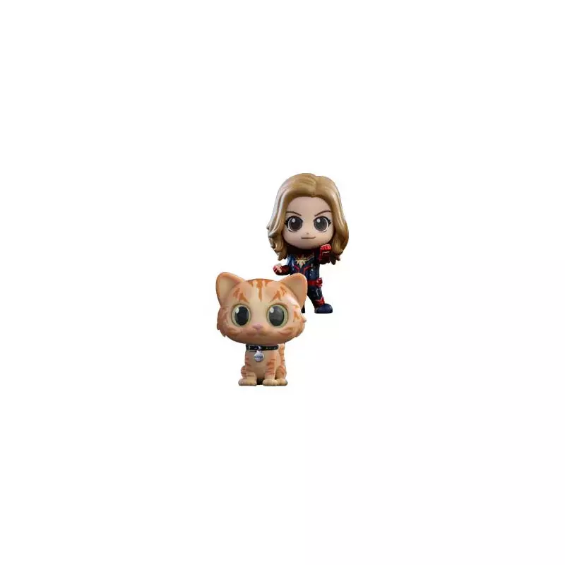 Hot Toys Cosb Captain Marvel And Goose Cosbaby S Bobble Head Collectible Set