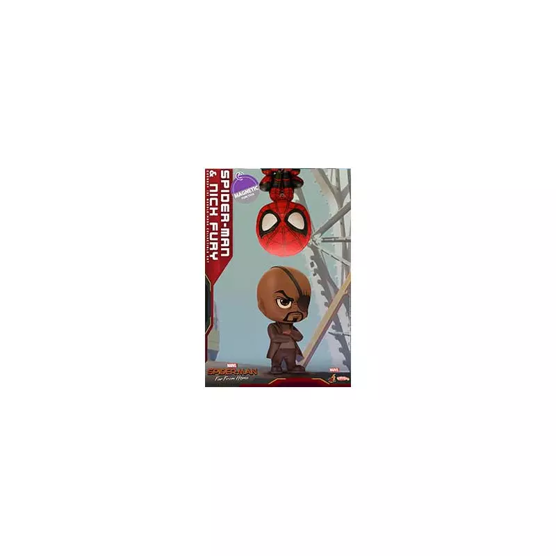 Hot Toys Cosb Spider Man Far From Home Spider Man Nick Fury Cosbaby S Bobble Head