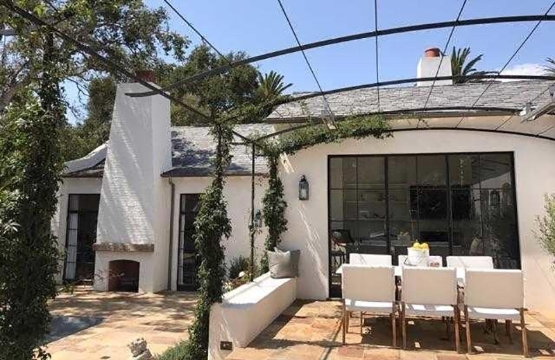 backyard patio with seating