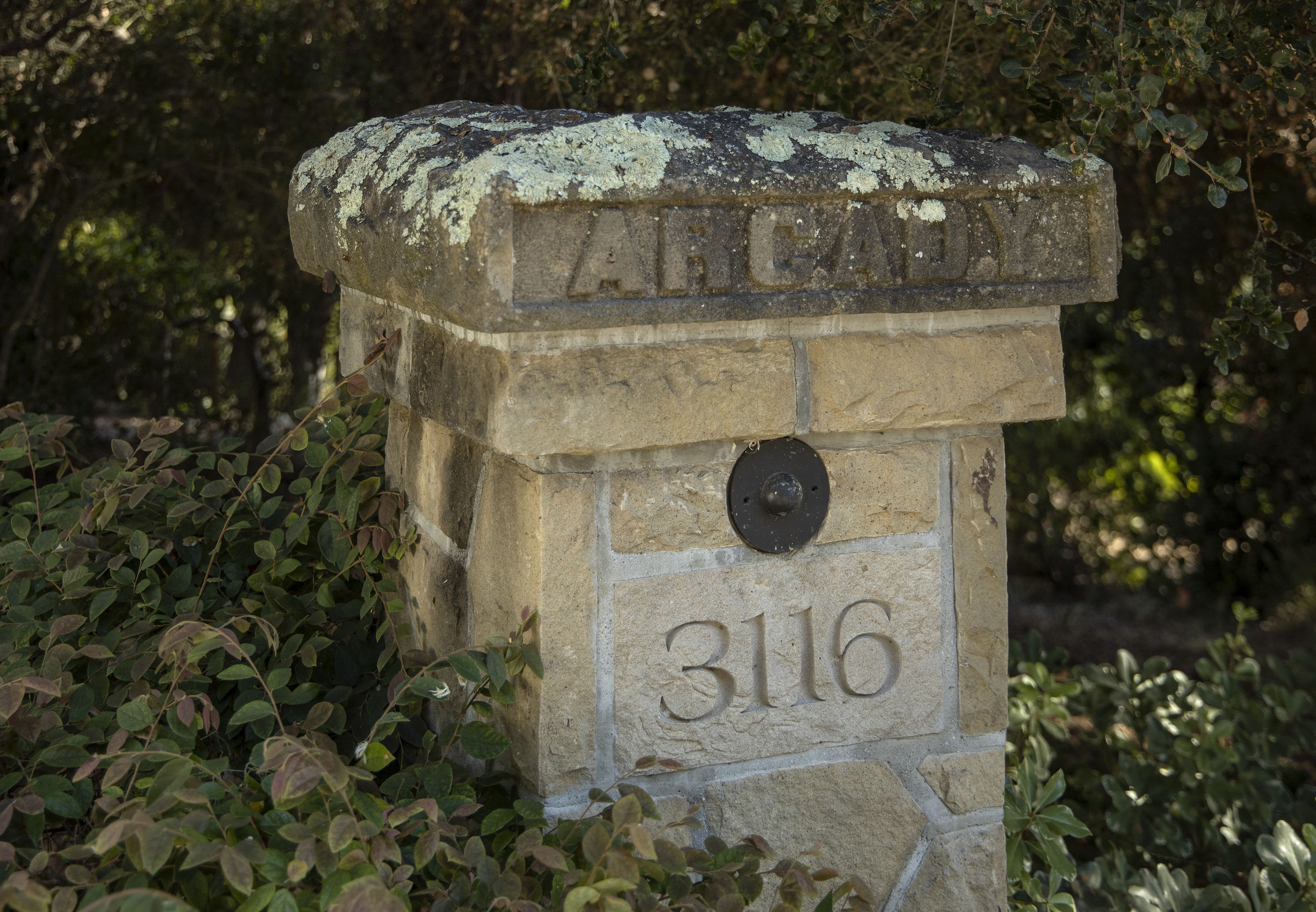 stone address plaque