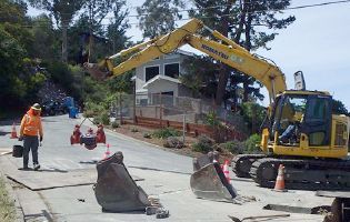 Photo of construction crew on an active job site