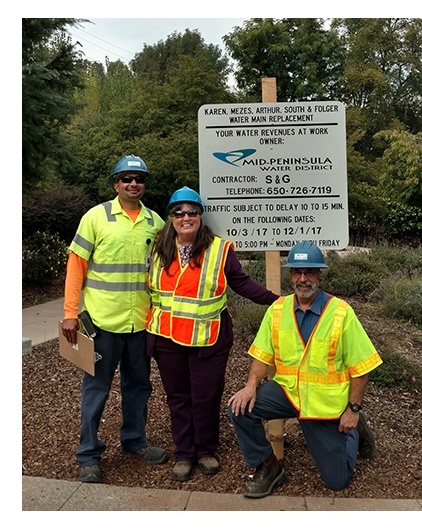 Photo of MPWD staff on an active construction job site.