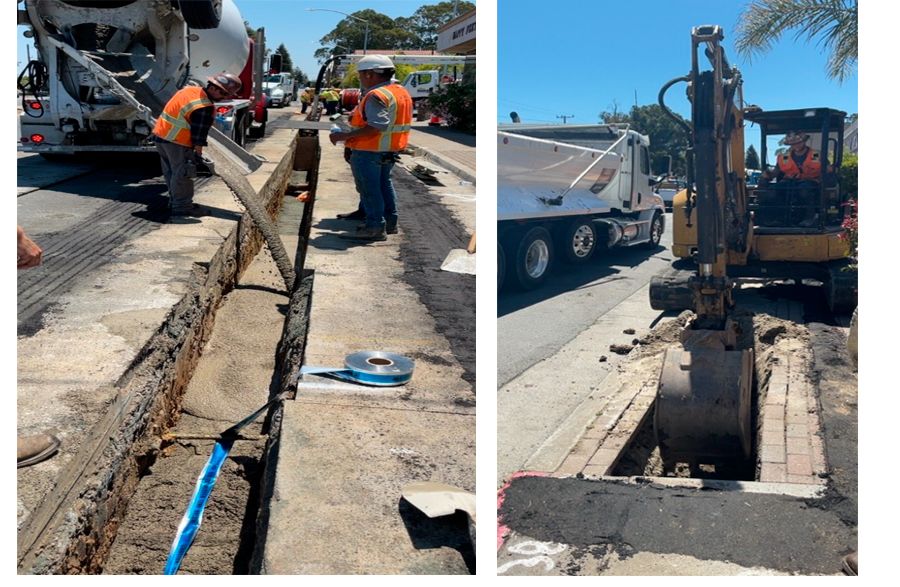 Image of construction work along the El Camino Real