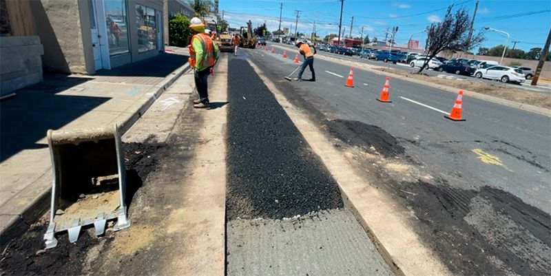 Image of construction work along the El Camino Real