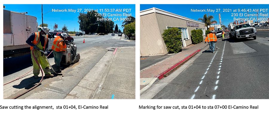 Image of construction work along the El Camino Real