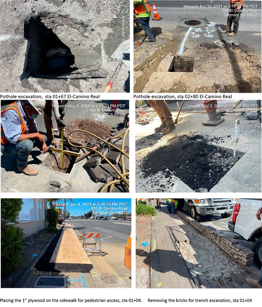 Image of construction work along the El Camino Real