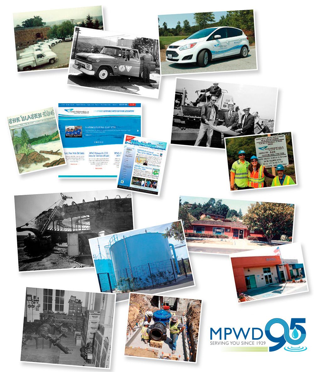 Collage image of MPWD's history.