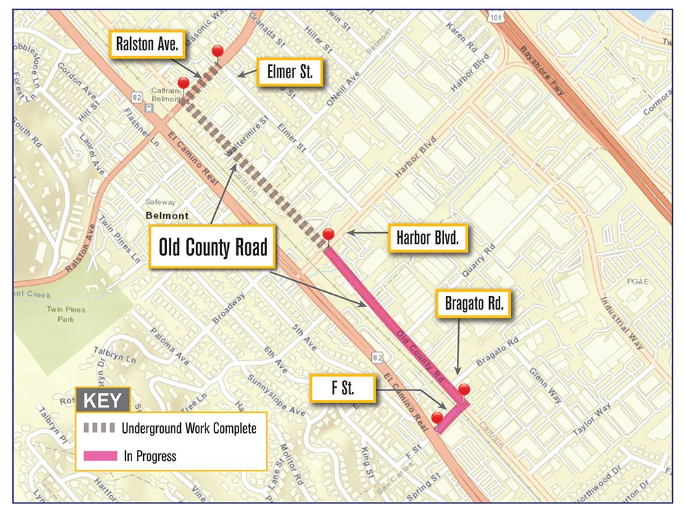 Construction street map for the next phase of capital improvements on Old County Road