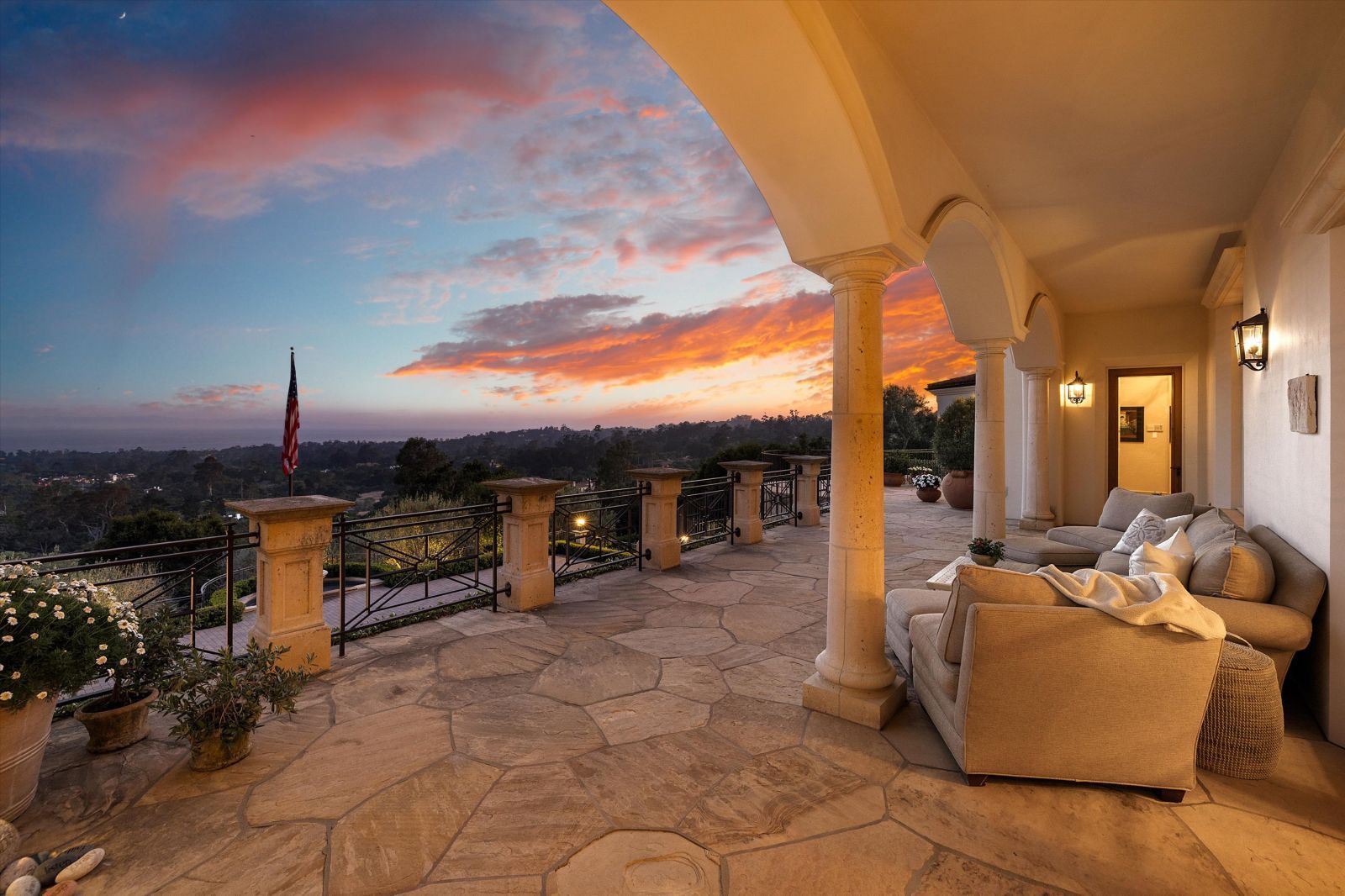 An incredible view off a luxury home's balcony