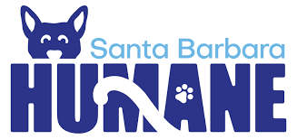 The logo of the Santa Barbara Humane Society, showing a stylized dog face, cat tail and a pet paw print