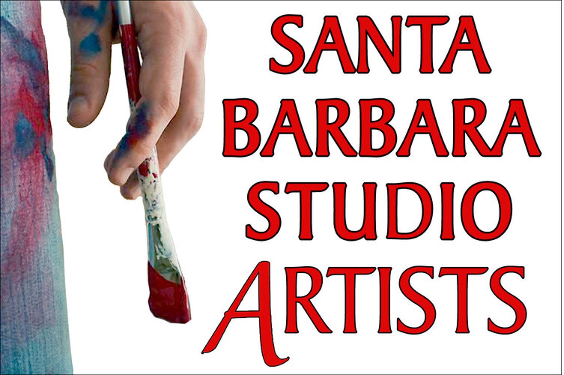 Logo of Santa Barbara Studio Artists tour with painter's hand holding a paintbrush