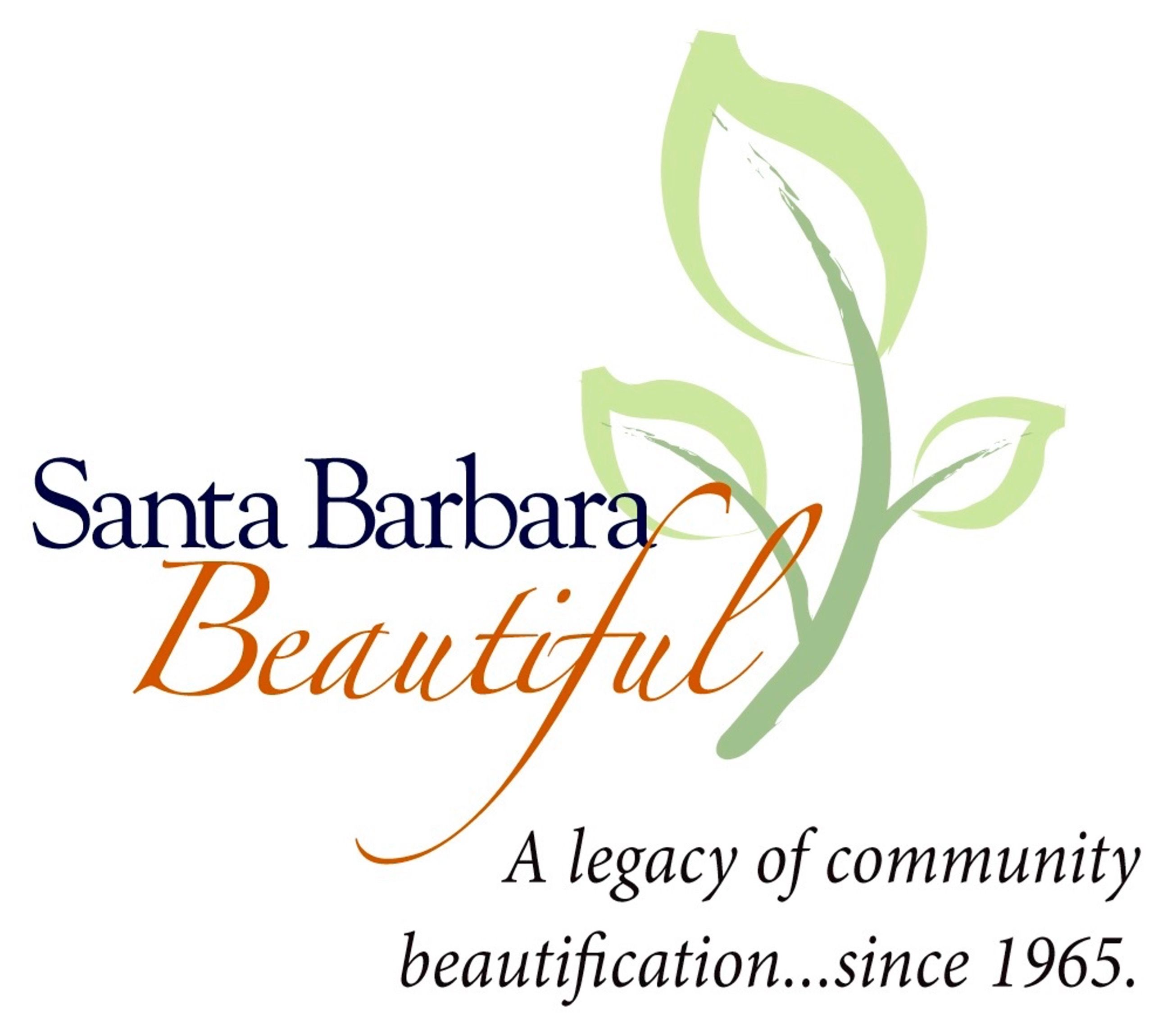 Santa Barbara Beautiful logo showing a branch and leaves and the wording