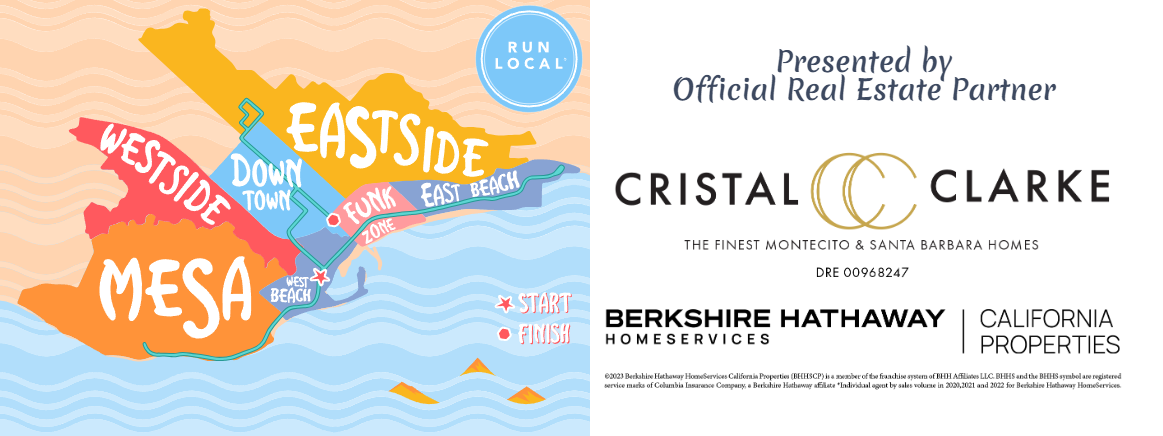 Cristal Clarke logo next to a map of Santa Barbara
