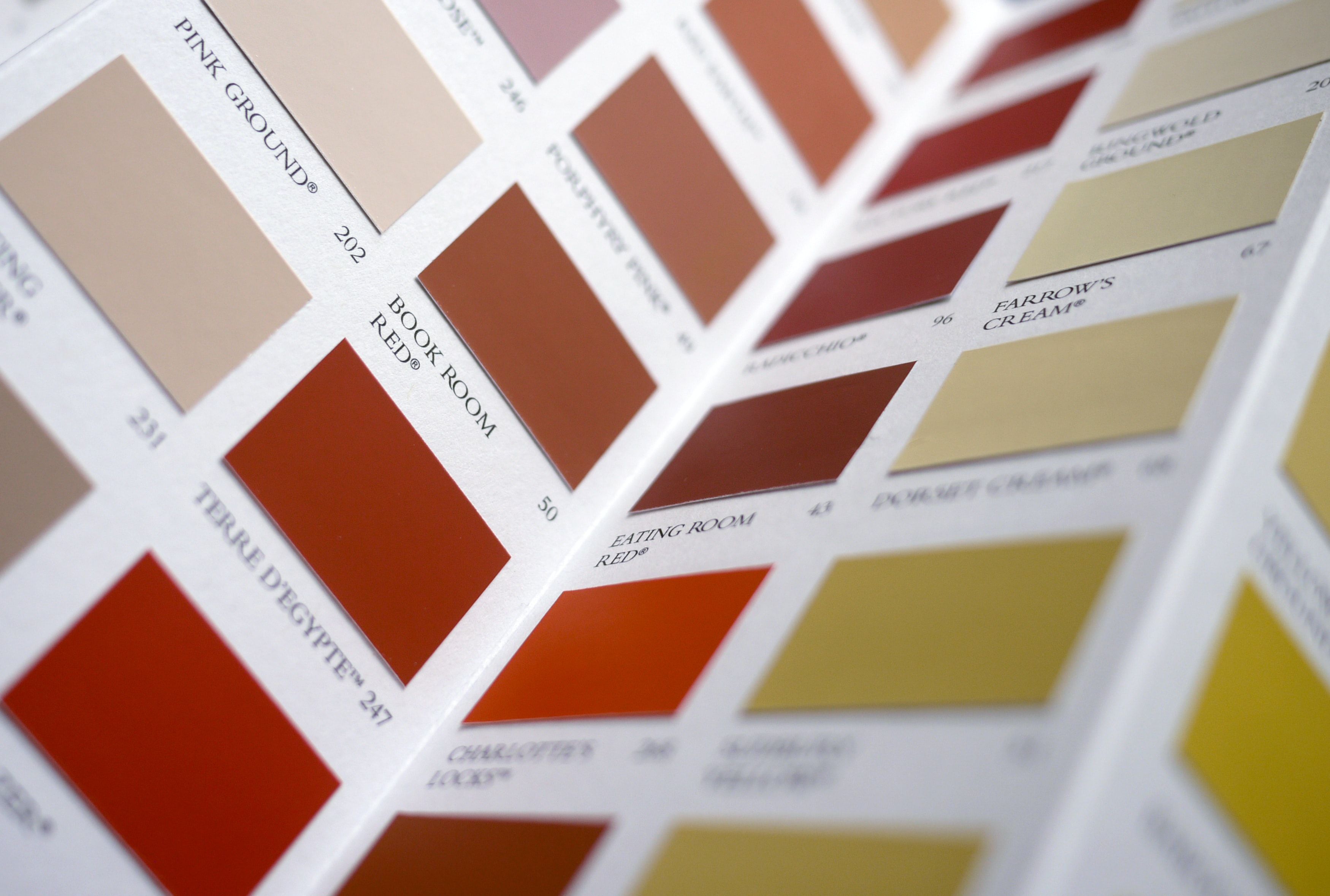 color samples in a sample book