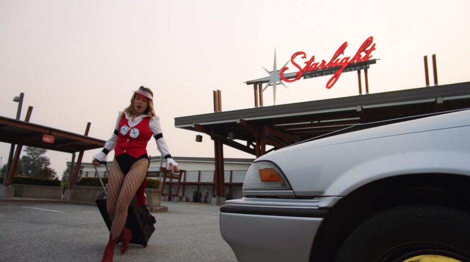 Rebecca Sharpe walks up to her car in the parking lot and sees a boot on her car.