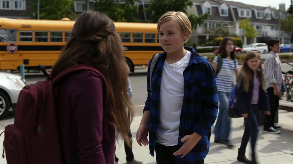 Ruby talks to one of her school friends.