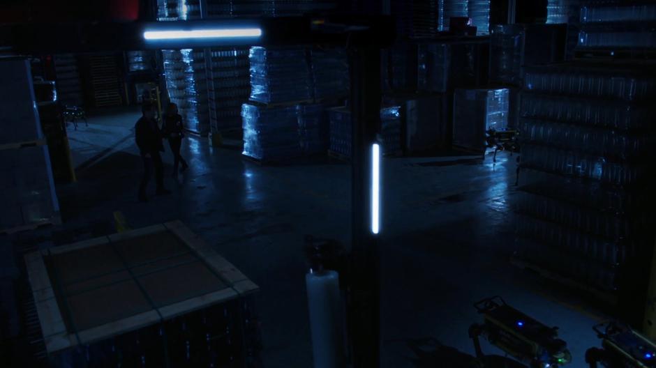 Mulder and Scully find themselves surrounded by robots as they try to escape.