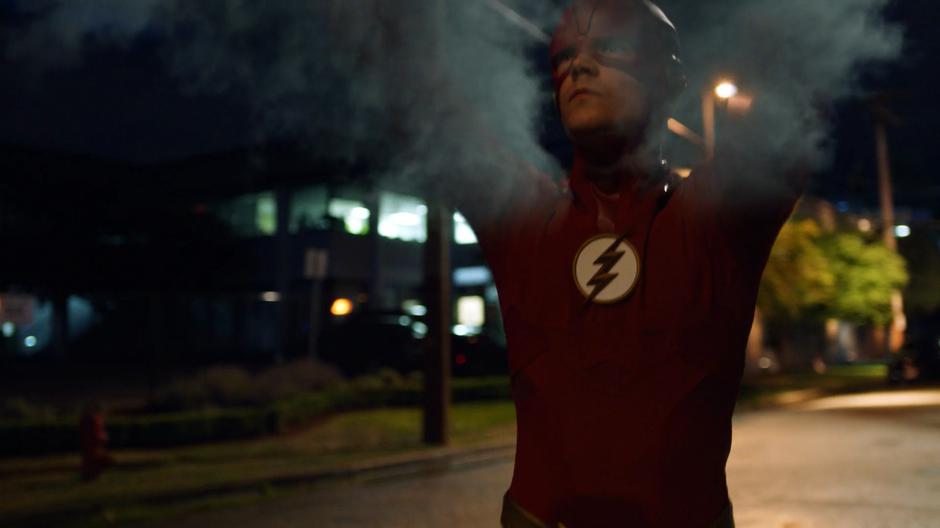 Barry catches Nora with his vortex.