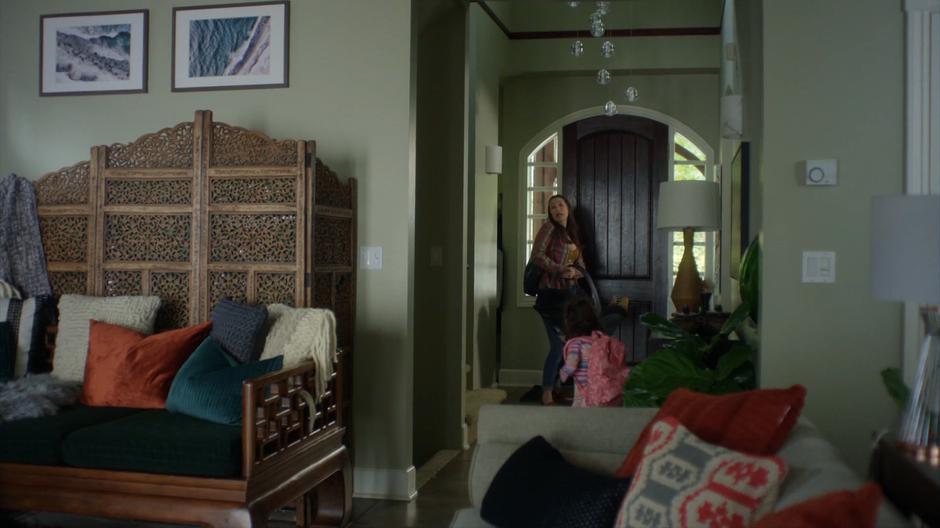 Carmen calls out for Hannah as she enters the house with her children in tow.