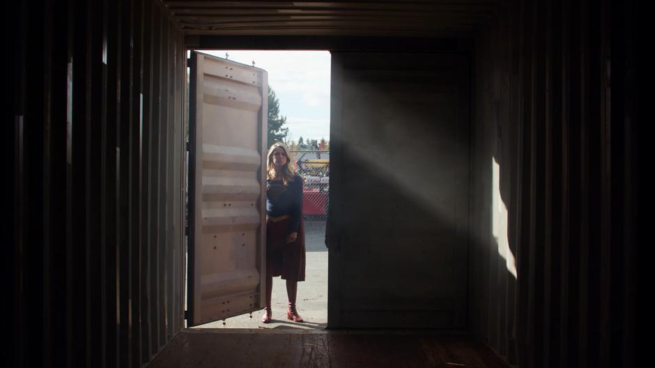 Kara opens up the shipping container and finds it empty.