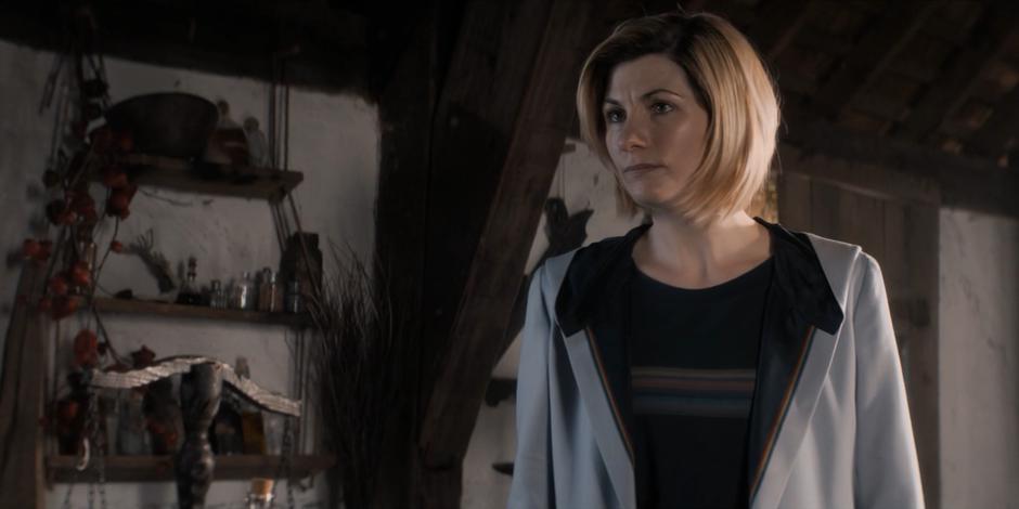 The Doctor listens to Willa's explanation about whats been happening in town.