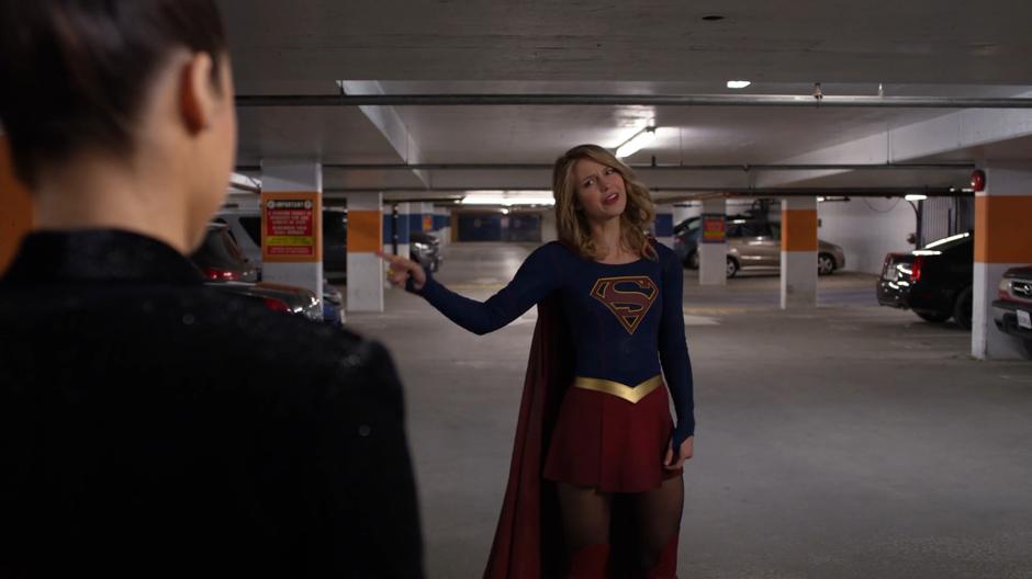 Kara asks Menagerie if she was planning on attacking that woman.