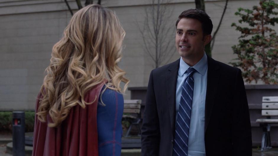 Kara confronts the man whose life she saved earlier in the day.