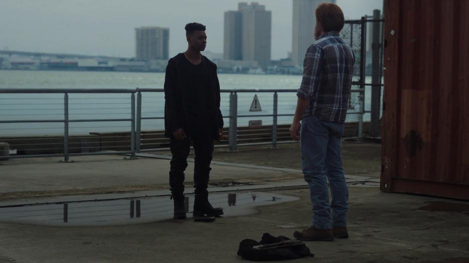 Tyrone stands over the gun and asks what led to Connors's change of heart.