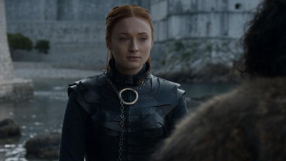 Sansa says her goodbyes to Jon.