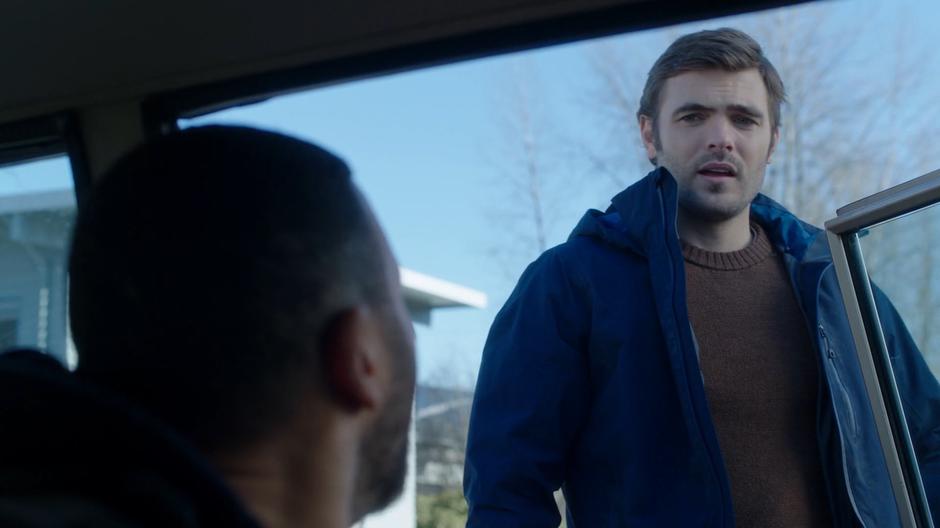 Ben opens Xander's car door and tells him about Chris.