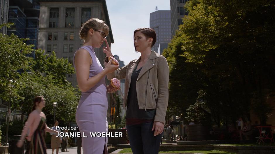 Alex boops Kara on the nose while telling her she has to get to the DEO.
