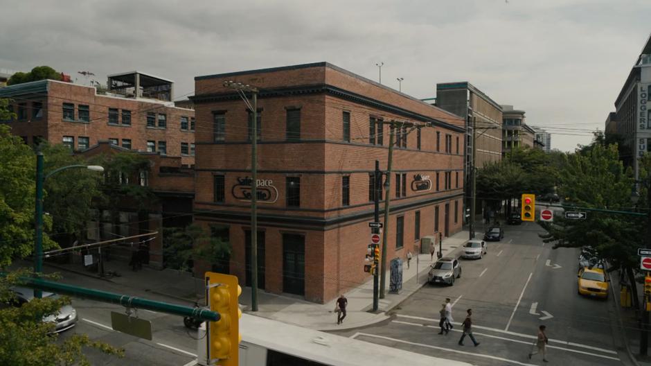 Establishing shot of the Safe Space Seattle building from across the intersection.