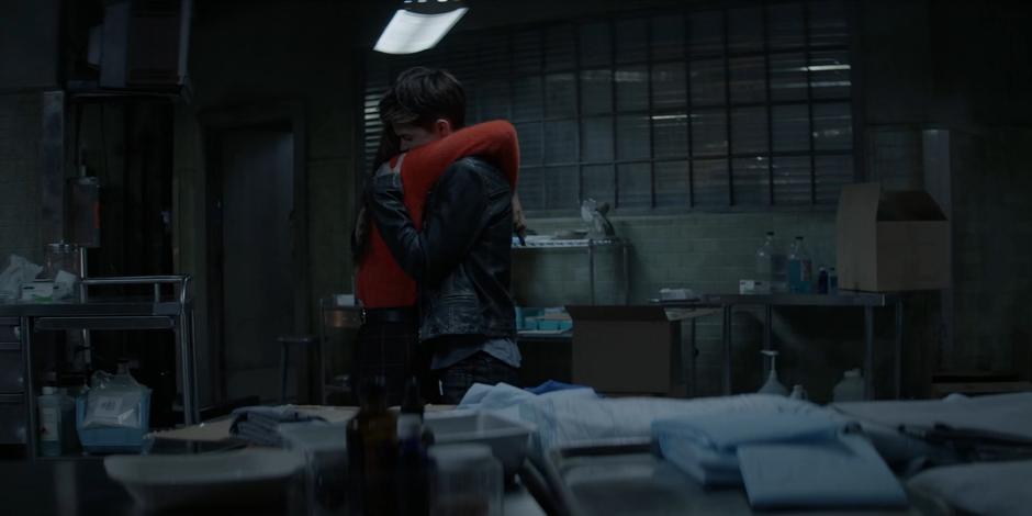 Kate hugs Mary after everything.