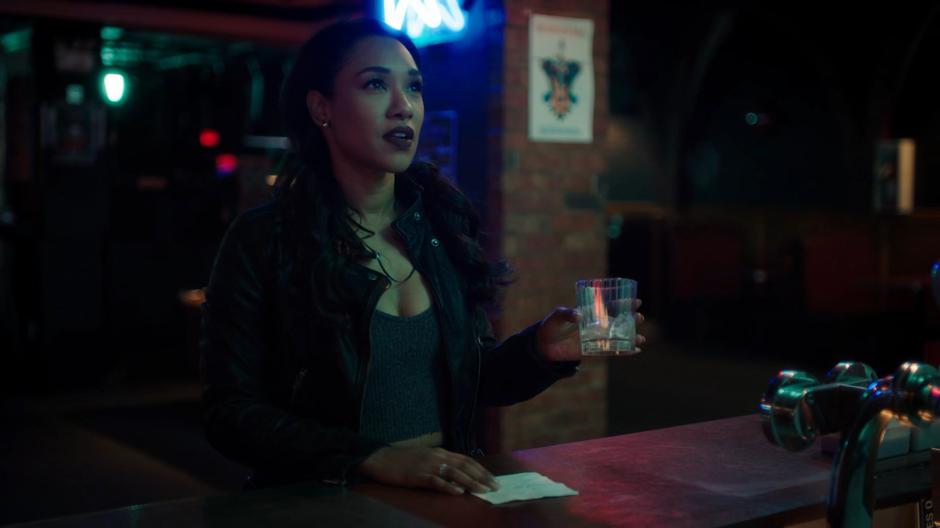 Iris takes another drink before leaving with Amunet's location.