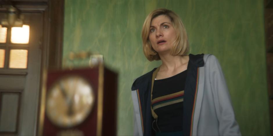 The Doctor looks over the fake scene of Brendan's memories being erased.